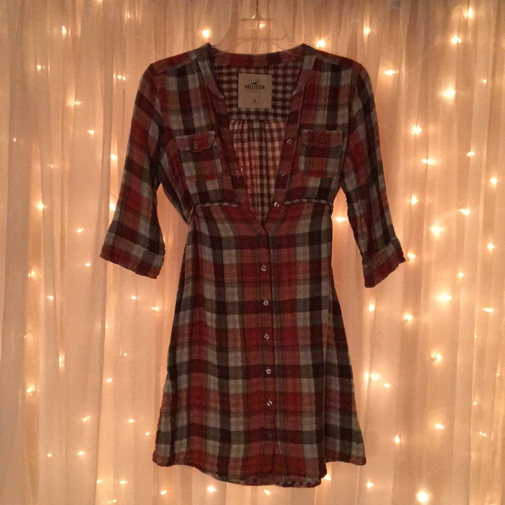 Hollister Plaid Shirt dress (M)